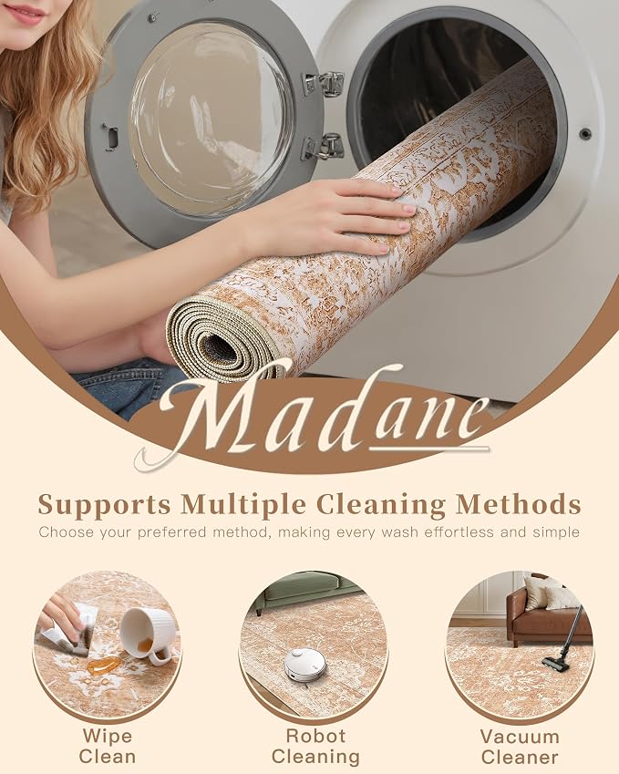 Madane Washable 6x9 Area Rugs for Living Room, Vintage Rug - Image 7