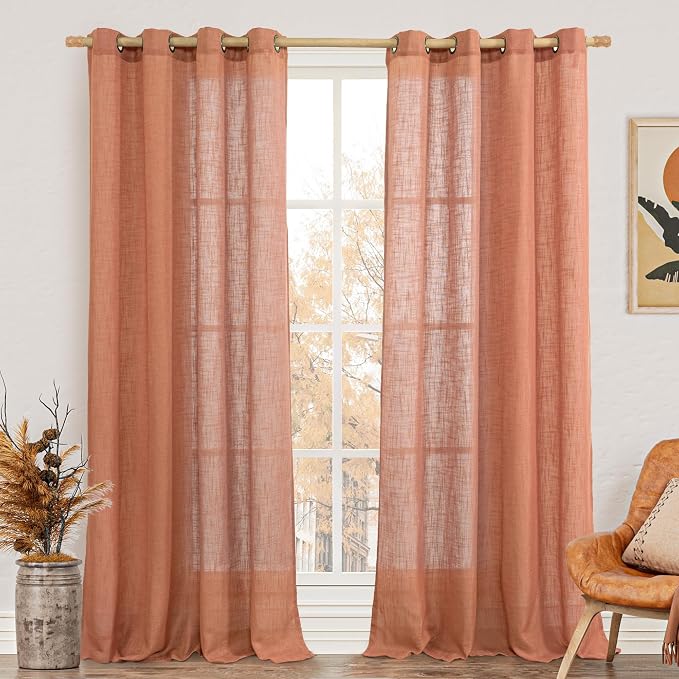 LAMIT Extra Long Linen Curtains 108 inch Long by LAMIT