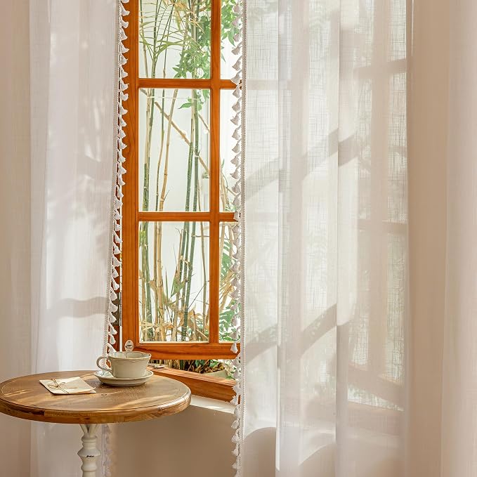 MYSKY HOME White 63 inch Length Semi Sheer Curtain - Image 7