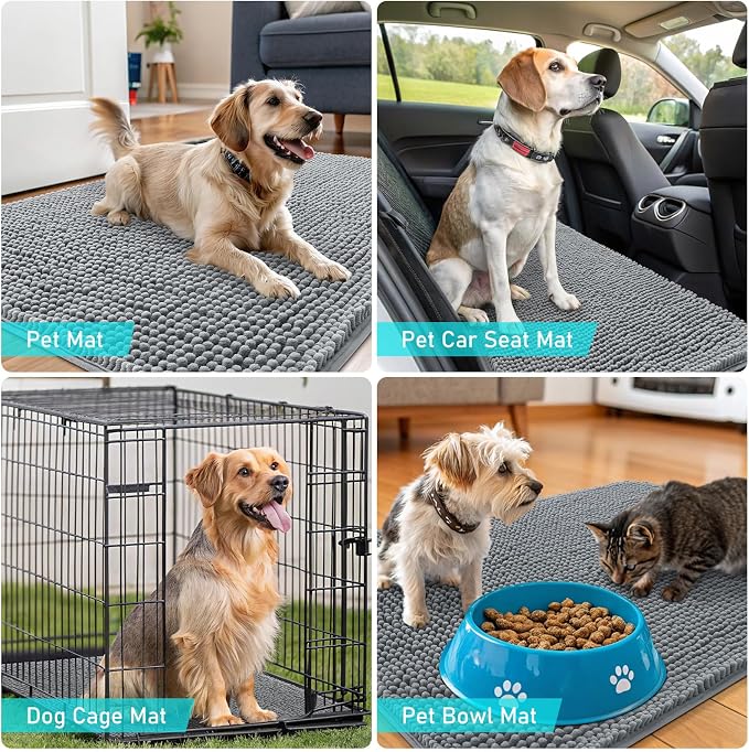 OLANLY Dog Door Mat for Muddy Paws 45x27, Absorbs Moisture and Dirt, Absorbent - Image 7