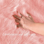 Latepis Pink Runner Faux Sheepskin Fur Rugs 2X5 Fluffy Rug - Image 4