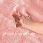 Latepis Pink Bedroom Rug 4x6 Area Faux Sheepskin Rug Fluffy Fur Rugs - Image 4