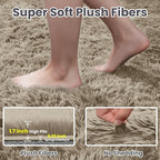 8x10 Area Rugs for Living Room Rug: Soft Fluffy Shag Gray Camel Rugs for Bedroom - Image 5