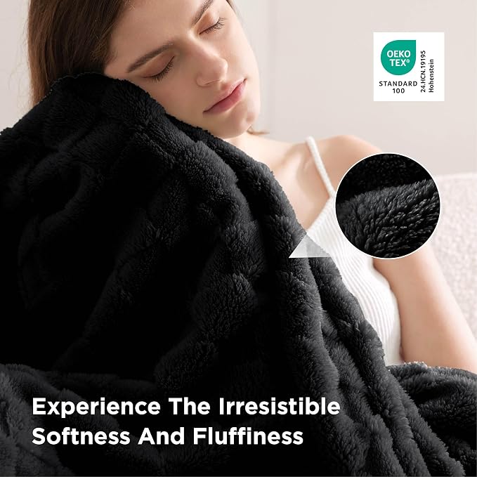 Bedsure GentleSoft Black Throw Blanket - Image 4