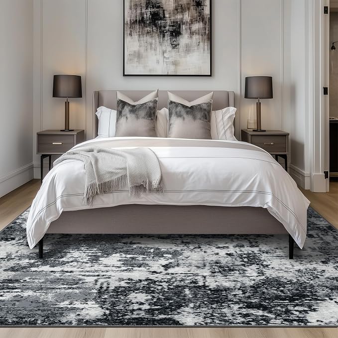 Washable Area Rugs7'x9' Non-Slip Modern Abstract Soft - Image 9