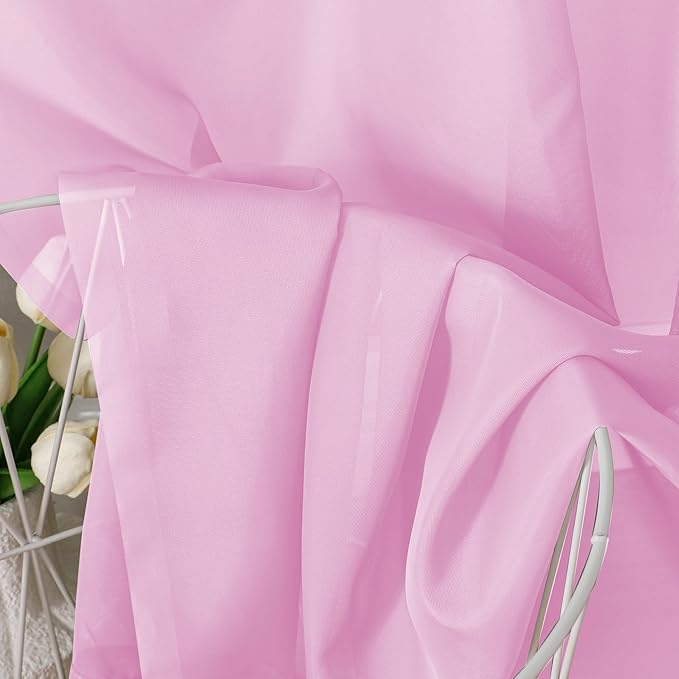 Aiyufeng 96inch Long Pink Sheers Drapes - Image 4