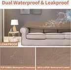 Easy-Going 100% Waterproof Oversized Loveseat Couch Cover, Dual Waterproof Sofa - Image 3