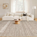 Nakagishi 5x7 Area Rugs Living Room: Washable Boho Large Neutral Soft Rug - Image 4