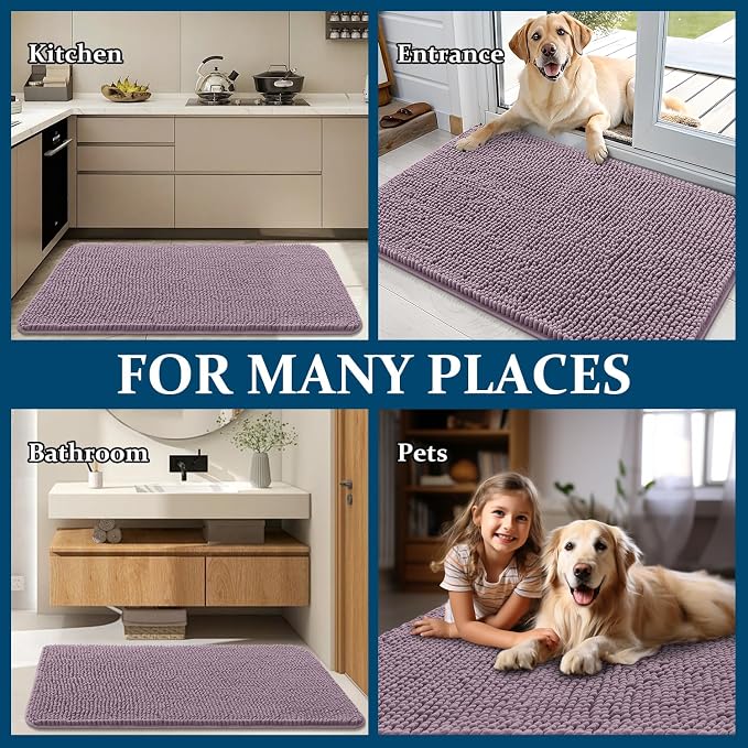 OLANLY Dog Door Mat for Muddy Paws 54x24, Absorbs Moisture and Dirt, Absorbent - Image 8