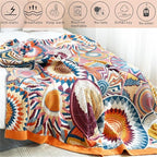 MSGKV Boho Throw Blanket for Bed 60"x80" 100% Cotton Couch Twin Size Blanket - Image 6