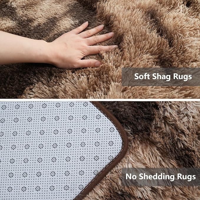 Shag Area Rugs for Bedroom Living Room, 8X10 Ultra Soft Fluffy Area Rugs for - Image 4