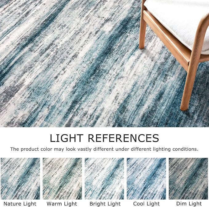KOZYFLY Modern Abstract Hallway Runner Rug, 2.6x14 Washable Rug Runner Non-Slip - Image 4