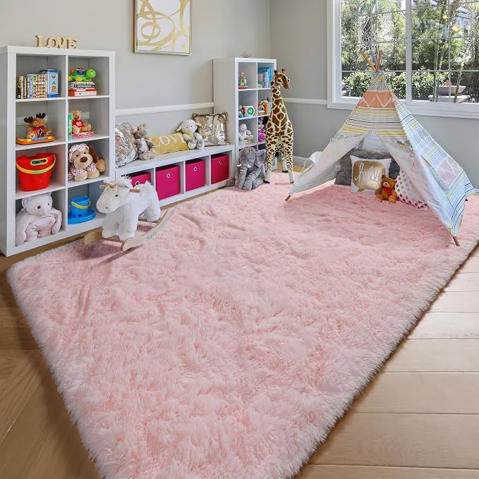 ONASAR Pink 6x9 Area Rugs for Living Room Bedroom, Large Fluffy Bedside Throw - Image 5