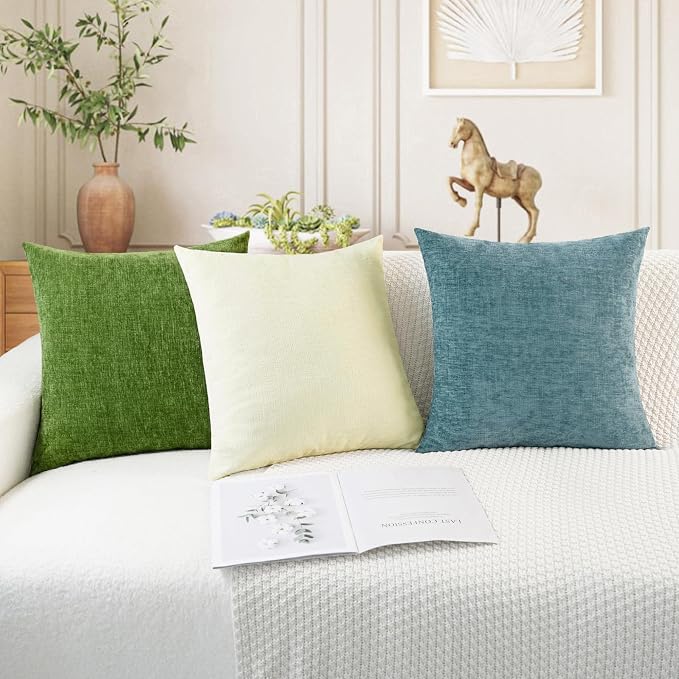 CaliTime Throw Pillow Covers Decorative 16 X 26 Inches Pack of 2 Cozy Chenille - Image 5