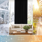 PONY DANCE Short Blackout Curtains 54 Inches Long, Room Darkening Curtains - Image 4
