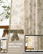 jinchan Floral Linen Curtains for Living Room 84 Inch Length Butterfly Curtain - Image 7