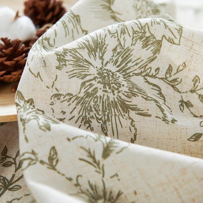 jinchan Linen Blend Floral Curtains - Image 4