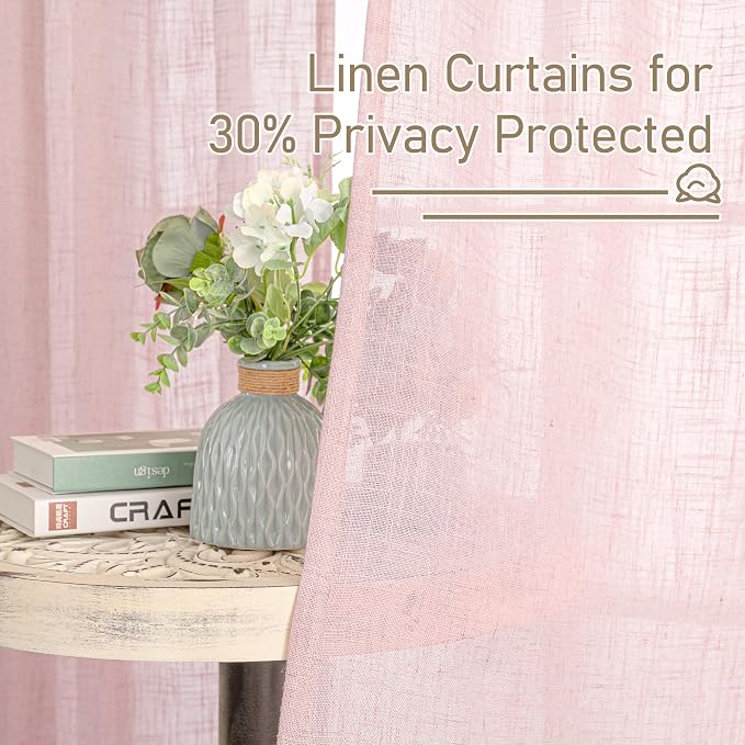 LAMIT Short Linen Curtains 30 Inch Length - Image 5