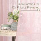 LAMIT 54 Inch Semi Sheer Window Linen Curtains, Light Filtering Panels Back Tab - Image 5