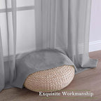 Lecloud Charcoal Grey Sheer Curtains 108 Inches Long 2 Pcs, Airy Light - Image 7