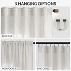 Nanspring Natural Linen Curtains 102 Inches Long - Image 2
