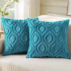 decorUhome Summer Throw Pillow Covers 18x18 Inch Set of 2, Soft Plush Faux Wool by decorUhome