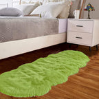 Goolela Lime Green Sheepskin Rug 2x6 Fluffy Fuzzy Furry Runner by Goolela