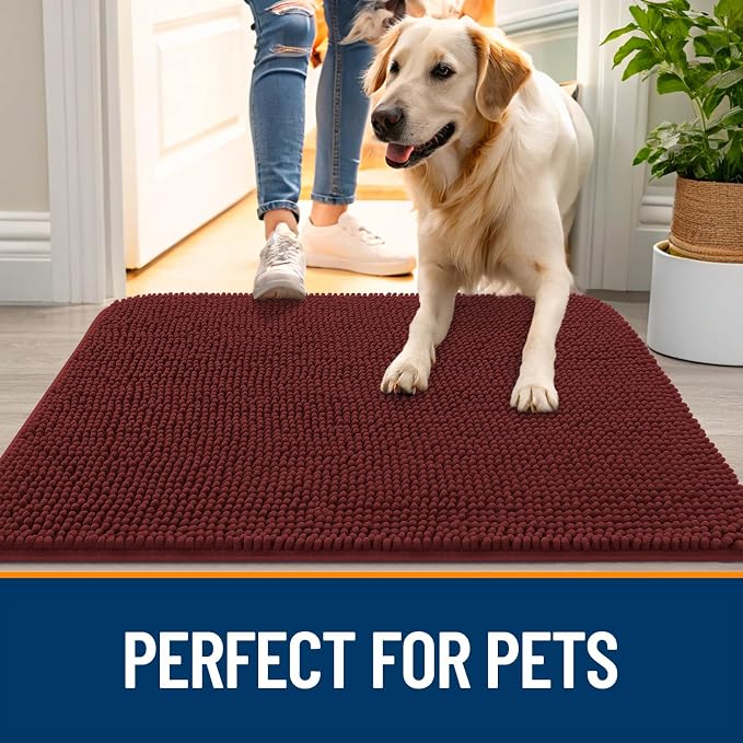 OLANLY Dog Door Mat for Muddy Paws 35x24, Absorbs Moisture and Dirt, Absorbent - Image 6