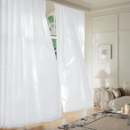 FMFUNCTEX Sheer Non-See-Through White Curtains - Image 6