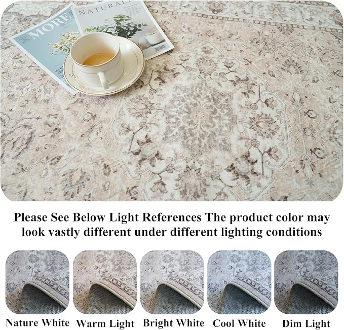 Living Room 6x9 Area Rugs: Farmhouse Washable Ultra Soft Carpet - Image 3