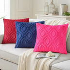 decorUhome Throw Pillow Covers 22x22 Inch Set of 2, Soft Plush Faux Wool Dark - Image 4