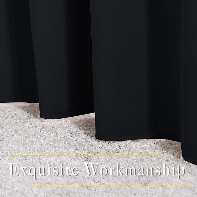 NICETOWN Blackout Black Curtains 102 inches Long 2 Panels Burg, Grommet Thermal - Image 6