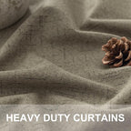 Taupe Blackout Curtains 90 Inches Long Thick Linen Patio Curtain - Image 3