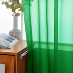 youleyar Solid Sheer Rod Pocket Curtain Voile Draperies 2 Panels White Beige - Image 4