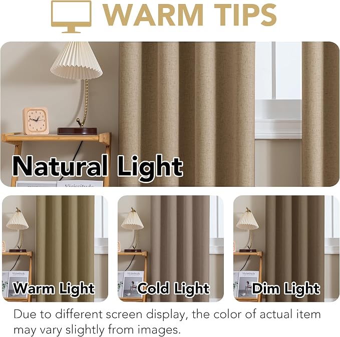 H.VERSAILTEX Linen Curtains 100% Blackout Curtains - Image 4