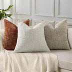 decorUhome Light Grey Chenille Euro Sham Throw Pillow Covers 22x22 Set of 2 - Image 6
