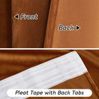 RYB HOME Fall Curtains Burnt Orange Velvet Curtains, Light Blocking, Thermal - Image 6