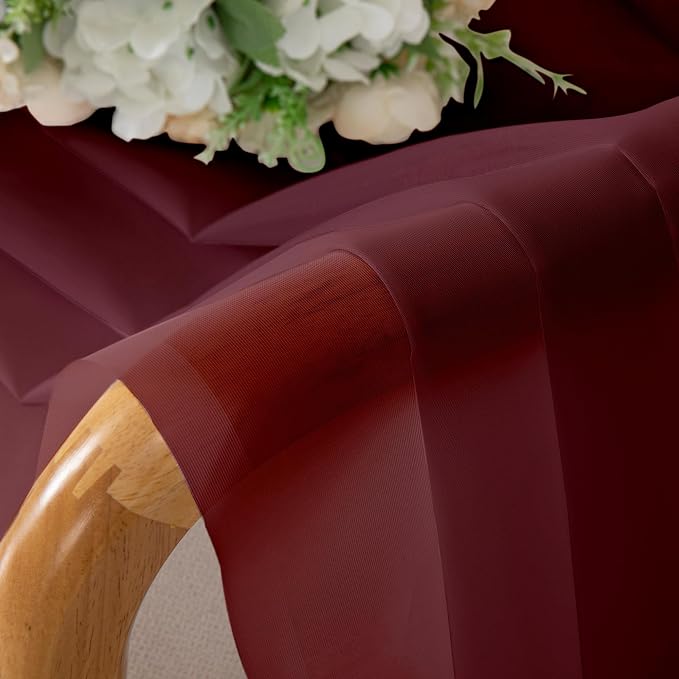 Aiyufeng Sheer Window Curtain Panels 96 Inch Long 2 Pieces, Voile Top Dual Rod - Image 5