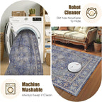 Washable Area Rug 6' x 9' Vintage Traditional Persian Mat - Image 7