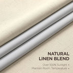 Joydeco Pleated Curtains for Living Room Bedroom, Linen Drapes 90 inch Length 2 - Image 2