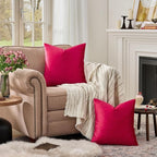 GIGIZAZA Red Velvet Decorative Throw Pillow Covers - Image 3