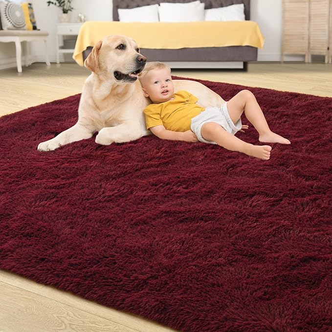 Tepook Soft Fluffy Rugs for Living Room, 5x8 Shaggy Area Rug for Bedroom - Image 4