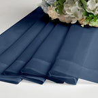Lecloud Navy Blue Window Valance 14 Inches Long 2 PCS, Solid Voile Blue - Image 8