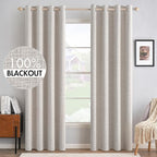 MIULEE 100% Blackout Linen Textured Curtains by MIULEE