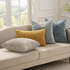 decorUhome Light Brown Chenille Throw Pillow Covers 12x20 Set of 2 Textured - Image 4