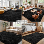6x9 Area Rugs for Living Room Rug: Soft Fluffy Shag Black Rugs for Bedroom - Image 7
