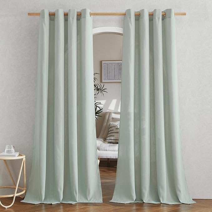 NICETOWN Rustic Linen 144 inch Long Curtains by NICETOWN