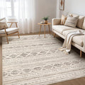 Nakagishi Area Rug Living Room Rugs: 5x7 Washable Boho Large Neutral Farmhouse by NakagishiAreaRug