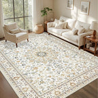 4x6 Area Rugs for Living Room: Washable Rug Soft Vintage Boho Carpet Indoor - Image 2