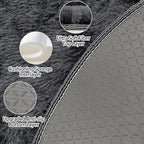 6x6 ft Tie Dye Black Round Rug for Bedroom Room Fluffy Circle Rug Furry Carpet - Image 4
